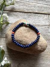 Load image into Gallery viewer, Lapis Multi Stone 6.5 Inch Stretch Elastic Stretchy Bead Bracelet Gift