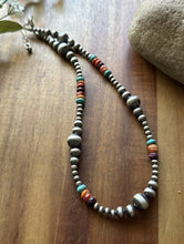 Load image into Gallery viewer, Sterling Silver Multi Stone Pearls 4mm-10mm Choker Bead Necklace 16 inch