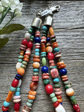 Load image into Gallery viewer, Sterling Silver Multi Strand Multi Stone Bead Necklace. 16 inch