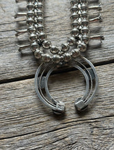 Load image into Gallery viewer, Mini Squash Blossom Sterling Silver Red Coral Shadow Box Necklace Set 22 Inch