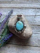 Load image into Gallery viewer, Navajo Native American Sterling Silver Turquoise Handmade Pendant R Yazzie Gift
