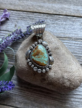 Load image into Gallery viewer, Navajo Native American Sterling Silver Turquoise Handmade Pendant R Yazzie Gift