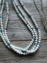 Load image into Gallery viewer, Vintage Native American Sterling Silver White Howlite Turquoise Bead Necklace 37