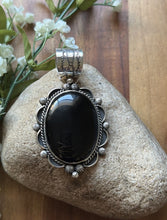 Load image into Gallery viewer, Native American Navajo Sterling Silver Black Onyx Pendant Etta Enditto Gift
