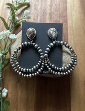 Load image into Gallery viewer, Navajo Sterling Silver Wild Horse Pearl Double Loop Earrings Etta E