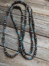 Load image into Gallery viewer, Sterling silver turquoise necklace 60 Inch