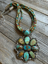 Load image into Gallery viewer, Navajo sterling silver royston turquoise pendant necklace