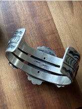 Load image into Gallery viewer, Navajo Sterling Silver White Buffalo Turquoise Cuff Bracelet J Nelson