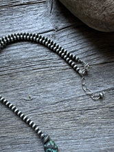 Load image into Gallery viewer, Sterling Silver Turquoise Nuggets W Pearls Bead Necklace. 22 inch