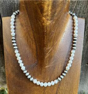 Sterling Silver Freshwater Pearls Bead Choker Necklace. 14 Inch. Gift
