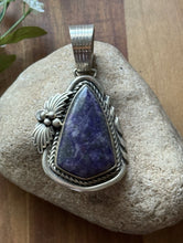 Load image into Gallery viewer, Native American Sterling Silver Purple Charoite Pendant. LC