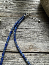 Load image into Gallery viewer, Southwestern 925 Sterling Silver Lapis Pearls Bead Necklace 18 Inch