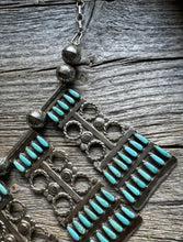 Load image into Gallery viewer, Native American Navajo Sterling Silver Turquoise Pearls Bead Necklace L By Joe