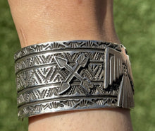 Load image into Gallery viewer, Tsosie White TO Sterling Silver Thunderbird Cuff Bracelet Navajo Gift