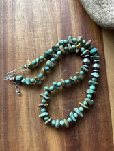 Load image into Gallery viewer, Sterling Silver Turquoise Nuggets Bead Necklace. 18 inch
