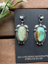 Load image into Gallery viewer, Navajo 925 Sterling Silver Royston Turquoise Earrings KY Southwestern
