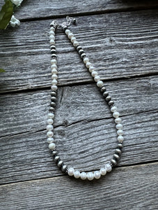 Sterling Silver Freshwater Pearls Bead Choker Necklace. 14 Inch. Gift