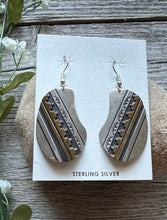 Load image into Gallery viewer, T and R Singer Native American Sterling Silver Gold Filled Earrings. 2.25 Inch
