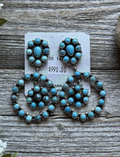 Load image into Gallery viewer, Navajo Sterling Silver Turquoise Cluster Earrings Sheila