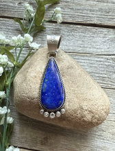 Load image into Gallery viewer, Native American Navajo Sterling Silver Lapis Pendant R Yazzie Gift