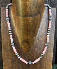 Load image into Gallery viewer, Southwestern Sterling Silver Pink Conch W Pearls Bead Necklace 18 inch Gift