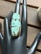 Load image into Gallery viewer, Navajo Native Sterling Silver Number 8 Turquoise Adjustable Ring Leslie Nez Gift