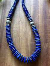 Load image into Gallery viewer, Sterling Silver Graduated Lapis Bead Necklace. 18 inch. Gift