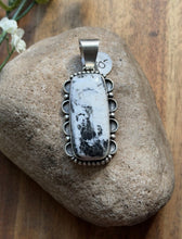 Load image into Gallery viewer, Navajo Native American Sterling Silver White Buffalo Turquoise Pendant D Benally