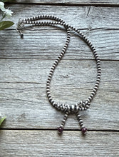 Load image into Gallery viewer, Bow Purple Spiny Sterling Silver 4mm Pearls Bead Necklace. 16 Inch. Gift