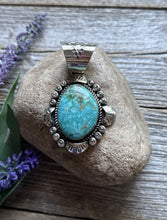 Load image into Gallery viewer, Navajo Native American Sterling Silver Turquoise Handmade Pendant R Yazzie Gift