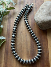 Load image into Gallery viewer, Southwestern Sterling Silver 14mm Flat Saucer Pearls Bead Necklace 20 Inch