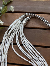 Load image into Gallery viewer, Sterling Silver Multi Strand MOP Mother Of Pearl Bead Necklace 26 inch