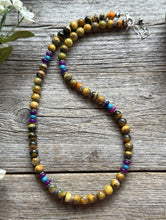 Load image into Gallery viewer, Bumblebee Jasper Multi Stone Color Sterling Silver Bead Necklace. 18 inch Gift