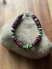 Load image into Gallery viewer, Purple Spiny Oyster Sonoran Gold Turquoise Sterling Silver Pearls Bead Bracelet