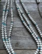 Load image into Gallery viewer, Vintage Native American Sterling Silver White Howlite Turquoise Bead Necklace 37