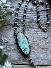 Load image into Gallery viewer, Navajo 925 Sterling Silver Royston Turquoise Pendant Rosary Necklace. 20 Inch KY