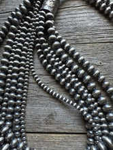 Load image into Gallery viewer, 4,5,6,7,8 Multi Strand 925 Sterling Silver Oxidized Pearls Bead Necklace 24 Inch