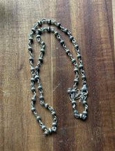 Load image into Gallery viewer, Sterling Silver 4mm Pearls Rosary Bead Necklace. 18 Inch.