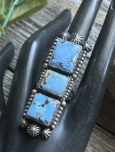 Load image into Gallery viewer, Native American Sterling Silver Golden Hill Turquoise Ring. Size 8. Mary Ellen