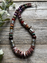 Load image into Gallery viewer, Tommy &amp; Rosita Singer T R Sterling Silver Purple Spiny Oyster Bead Necklace 20