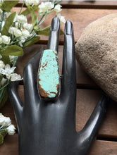 Load image into Gallery viewer, Navajo Native Sterling Silver Number 8 Turquoise Adjustable Ring Leslie Nez Gift