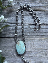 Load image into Gallery viewer, Navajo 925 Sterling Silver Royston Turquoise Pendant Rosary Necklace. 20 Inch KY