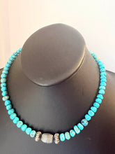 Load image into Gallery viewer, Sterling silver blue turquoise nugget 18 inch