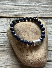 Load image into Gallery viewer, Kokopelli Lapis 7 Inch Stretch Stretchy Elastic Bead Bracelet Gift