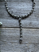 Load image into Gallery viewer, Southwestern Sterling Silver Lariat Y Pearls Bead Necklace 18 Inch