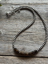 Load image into Gallery viewer, Tigers Eye 4mm Sterling Silver Pearls Choker Bead Necklace. 16 Inch. Gift