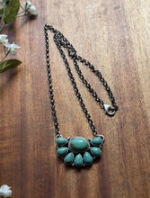 Load image into Gallery viewer, Navajo Sterling Silver Turquoise Cluster Chain Necklace Marcella James
