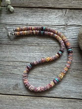 Load image into Gallery viewer, Sterling Silver Multi Color Stone Shell Spiny Turquoise Bead Necklace 18 inch