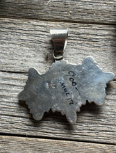 Load image into Gallery viewer, Navajo Sterling Silver Multi Stone Golden Hill Turquoise Spiny Oyster Pendant LY