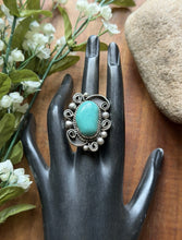 Load image into Gallery viewer, Native American Sterling Silver Turquoise Ring. Size 11.5 LN